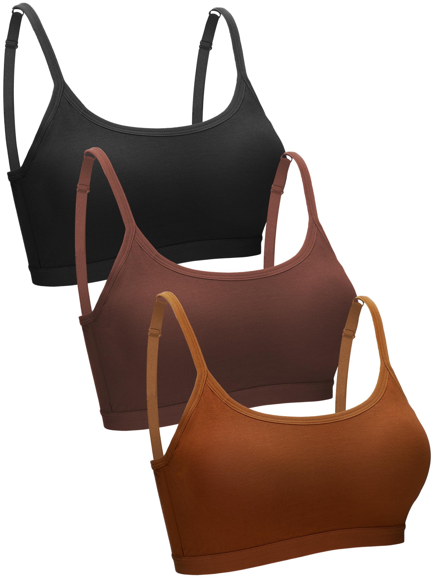 Blulu Mini Camisole Bra Wireless Padded Bra with Adjustable Straps for ...