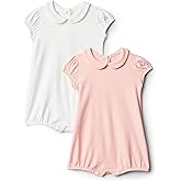 Amazon Essentials x Sofia Grainge Baby Girls' Short Sleeve Peter Pan Collar Romper