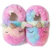 Csfry Baby Girl's Premium Soft Plush Slippers Cartoon Warm Winter House Shoes