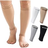 EVOPLECI 15-20mmHg Skin Calf Compression Sleeve Men and Women Wide Calf Sleeve Brace Compression Socks for Leg Support, Shin Splint,Pain Relief