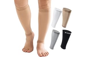 EVOPLECI 20-30mmHg 1 Pair Calf Compression Sleeve Men and Women Wide Brace for Leg Support Shin Splint Pain Relief