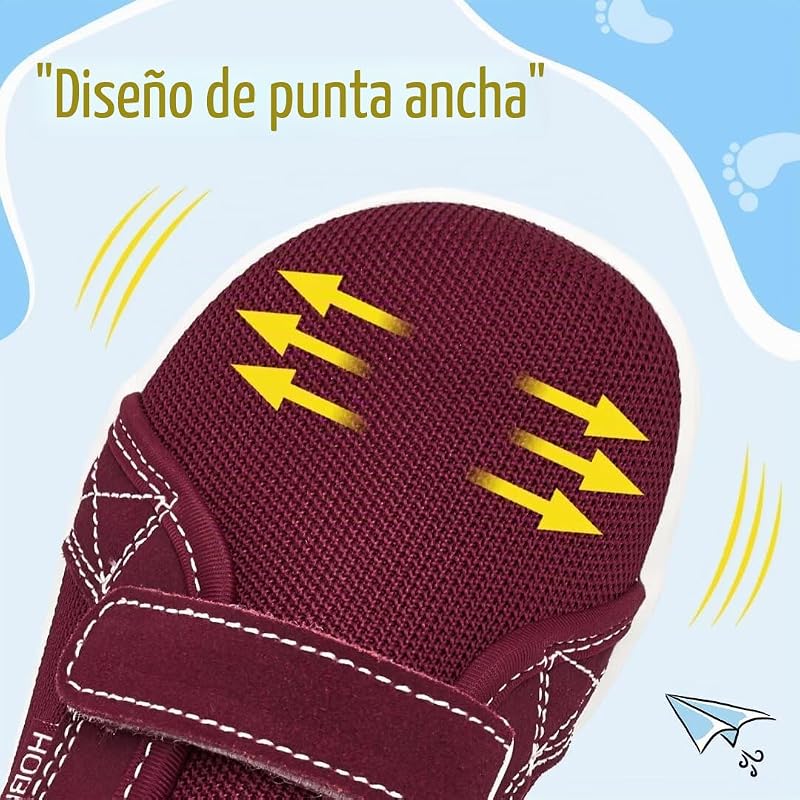 Kids Calzado Descalzo Ancho para niños niñas Outdoor Trail Running Minimalist Walking Shoes(Vino Tinto,EU 30)