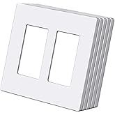 [5 Pack] BESTTEN USWP6 Matte Snow White Series 2-Gang Screwless Wall Plate, Decorative Faceplate Cover, Decorator Outlet Cove