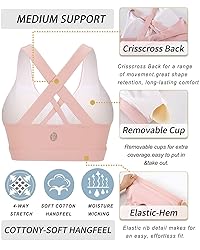 RUNNING GIRL Sports Bra for Women, Criss-Cross Back