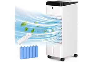 MEPTY Swamp Cooler, Windowless Portable Air Conditioners with 70° Oscillation, Evaporative Air Cooler with 6 Ice Box,12H Timer, Air Cooler Fan with 3Modes&Speeds for Bedroom Indoor Room