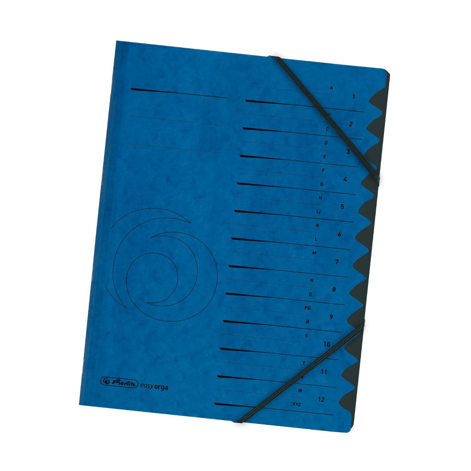 Herlitz Colorspan Part File Manilla Elasticated with Index Tabs 12-Part A4 Blue Ref 10843316 — image 1