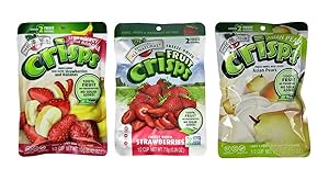 Brothers-ALL-Natural Gluten Free Freeze Dried Fruit Crisps 3 Flavor Variety 6 Bag Bundle, 2 each: Asian Pear, Strawberries Bananas, Strawberries, .26-.42 Ounces