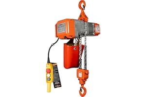 Prowinch 1 Ton 2200 lbs Electric Chain Hoist –20 ft Lifting Height with G80 Chain, M3/H2 Duty Rating, 110V-120V, Heavy-Duty Hoist for Industrial, Commercial, Warehouse & Construction Lifting