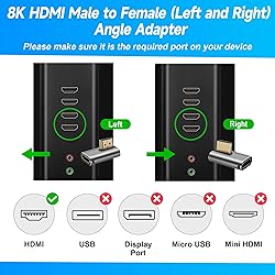 Togconn 8K HDMI 2.1 Adapter Middle 90 Degree Gold