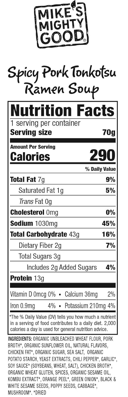 Amazon Com Mikes Mighty Good Spicy Pork Tonkotsu Ramen Noodle