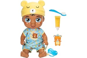Baby Alive Lil Dreamer Snoozer Bear Sleepy Boy Baby Doll Set, Black Hair, Fun Sleepover Theme, Preschool Toys for Kids 3 Years & Up