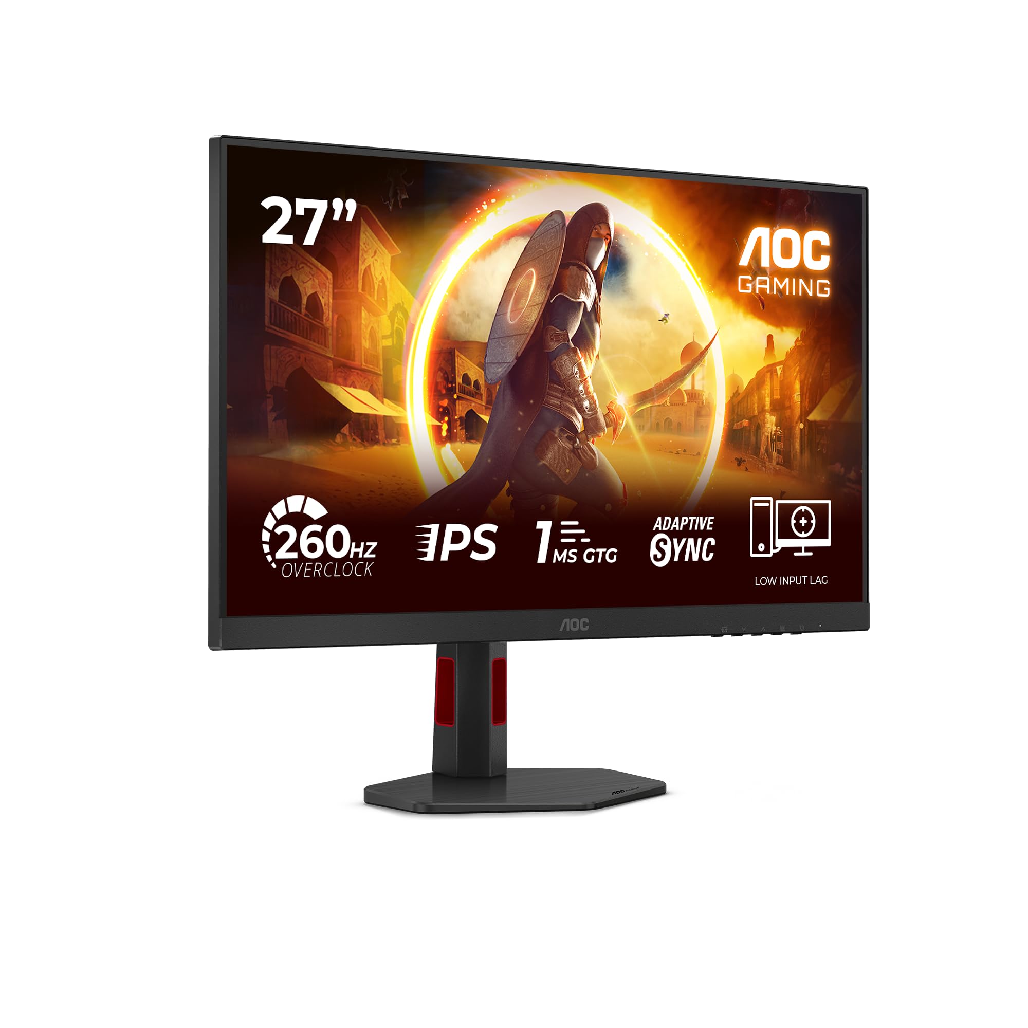 Aoc 27G4Zr 27 Inch Fhd Monitor 260Hz, Fast Ips Panel, 0.3Ms Mprt, Adaptive Sync, Hdr10, G-Sync Compatible, Height Adjustment, (1920X1080 Hdmi 2X 2.0 Dp) Black