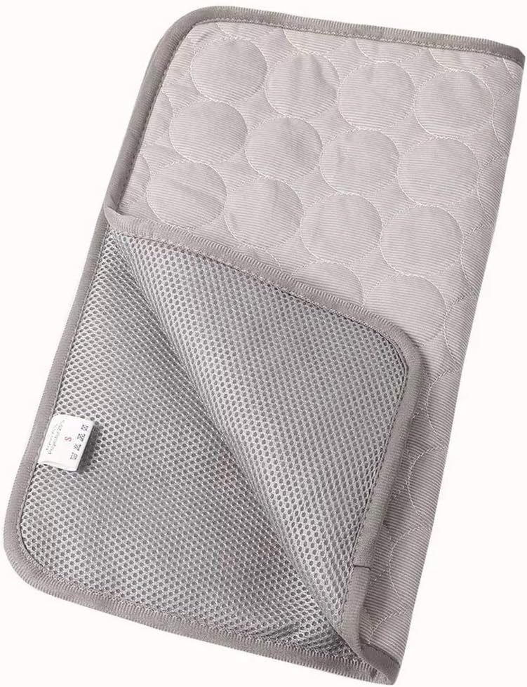 Jorisa Pet Cooling Mat,Dog Cat Summer Cooling Pad Cushion Ice Silk Self Cooling Blanket Sleeping Bed Mat Heat Relief Mattress for Pet Dog Cat Puppy(L:70x55cm,Gray) - Image 3