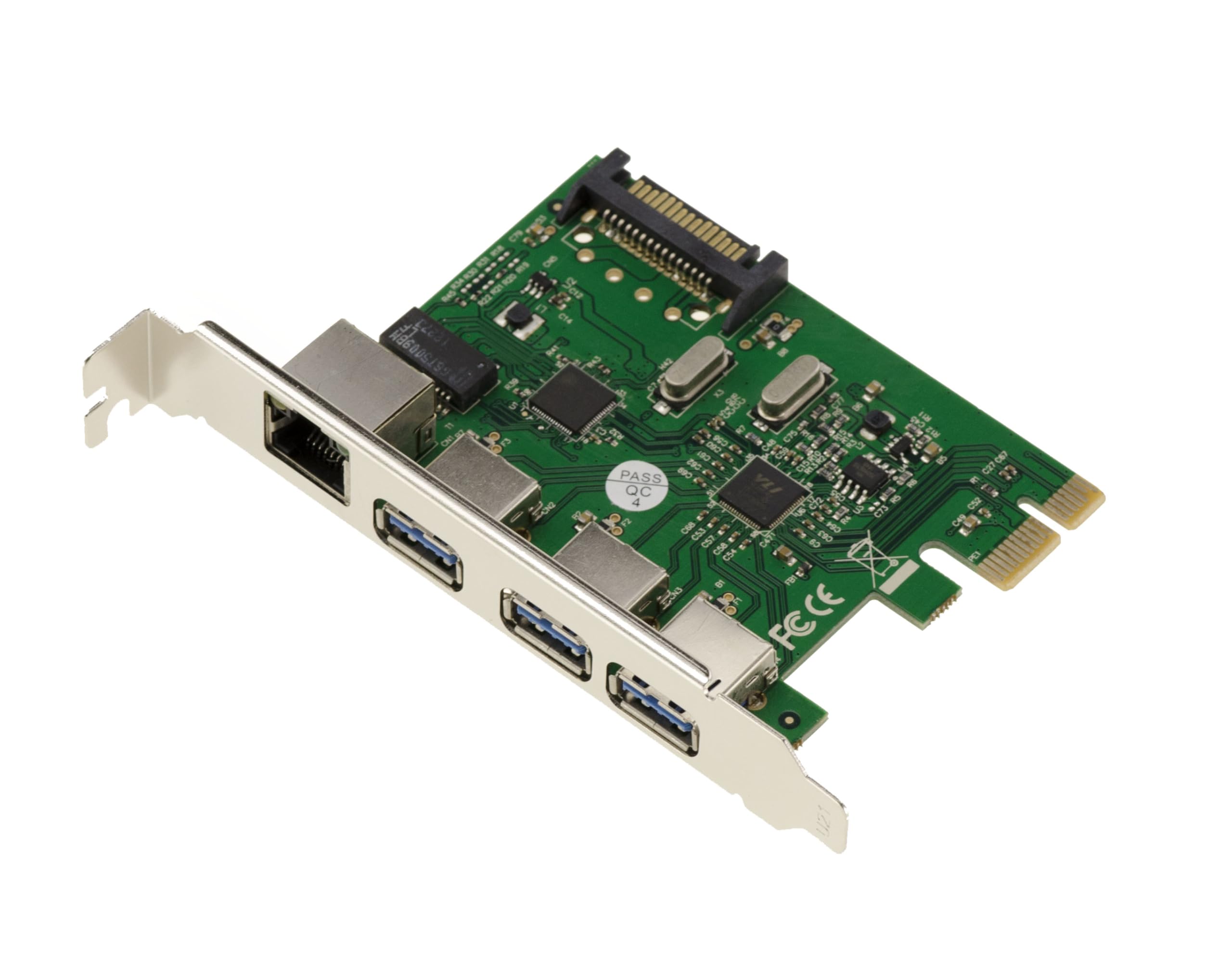 KALEA-INFORMATIQUE PCIe USB3 (3 ports) and GIGABIT ethernet (1 port) controller card - PCI EXPRESS x1