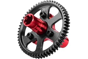 Rcarmumb 56T 0.8Mod Slipper Clutch Upgrades Part for Arrm a 1/10 Big Rock Granite Kraton Outcast Senton Vorteks 1/8 Typhon,45# Steel 56T Slipper Set with Slipper Shaft,Replace #ARA310948,Red