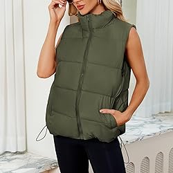 Century Star Army Green Puffer Vest for Women's