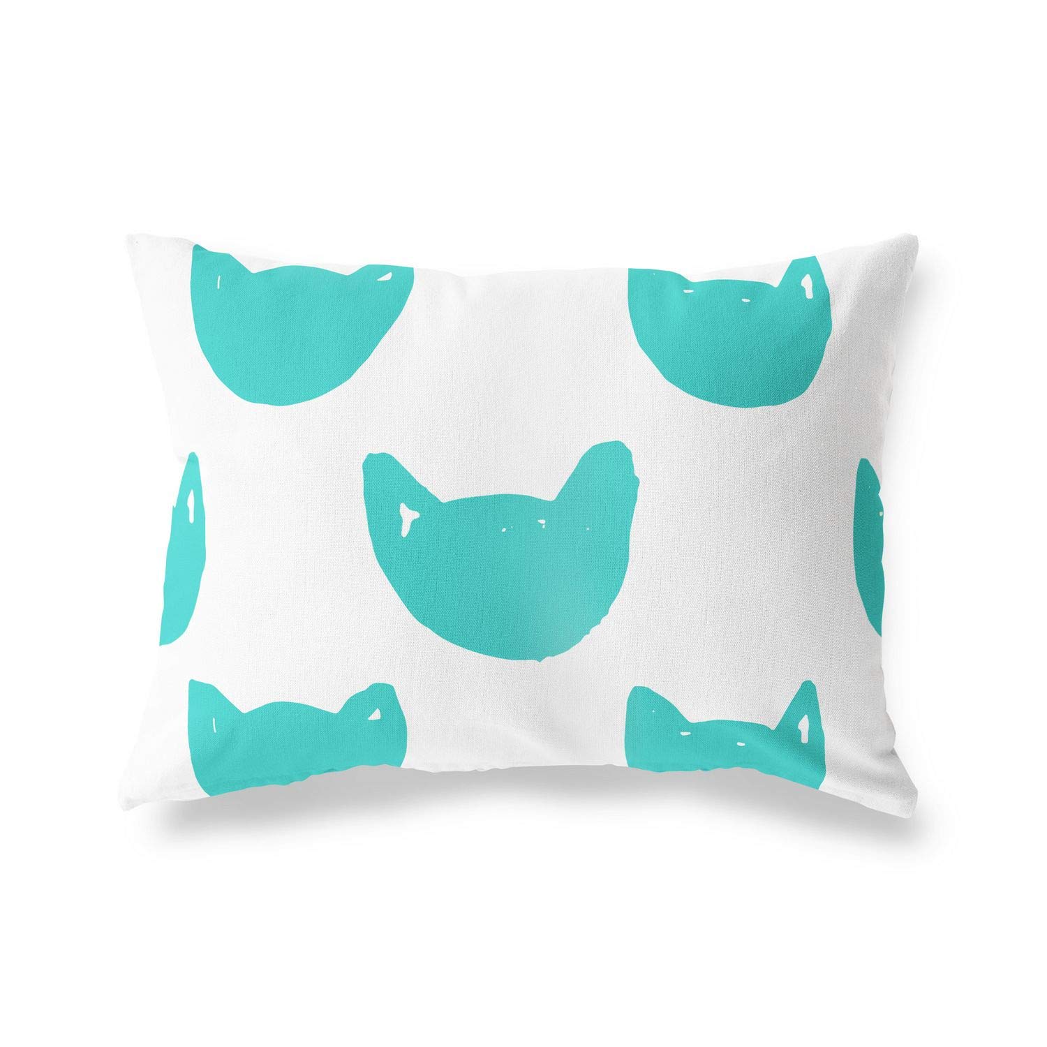 BonaMaison Decorative Cushion Cover, Turquoise-White Throw Pillow Covers, Home Decorative Pillowcases for Livingroom, Sofa, Bedroom, Size: 45X60 Cm - Designed and Manufactured in Turkey