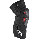Alpinestars Bionic Pro Plasma Knee Protector, Lightweight &amp; Breathable, CE Level 2 Certified, Advanced Off-Road Knee Protection for Dynamic Movement (Pair), S/M, Black/Red/White