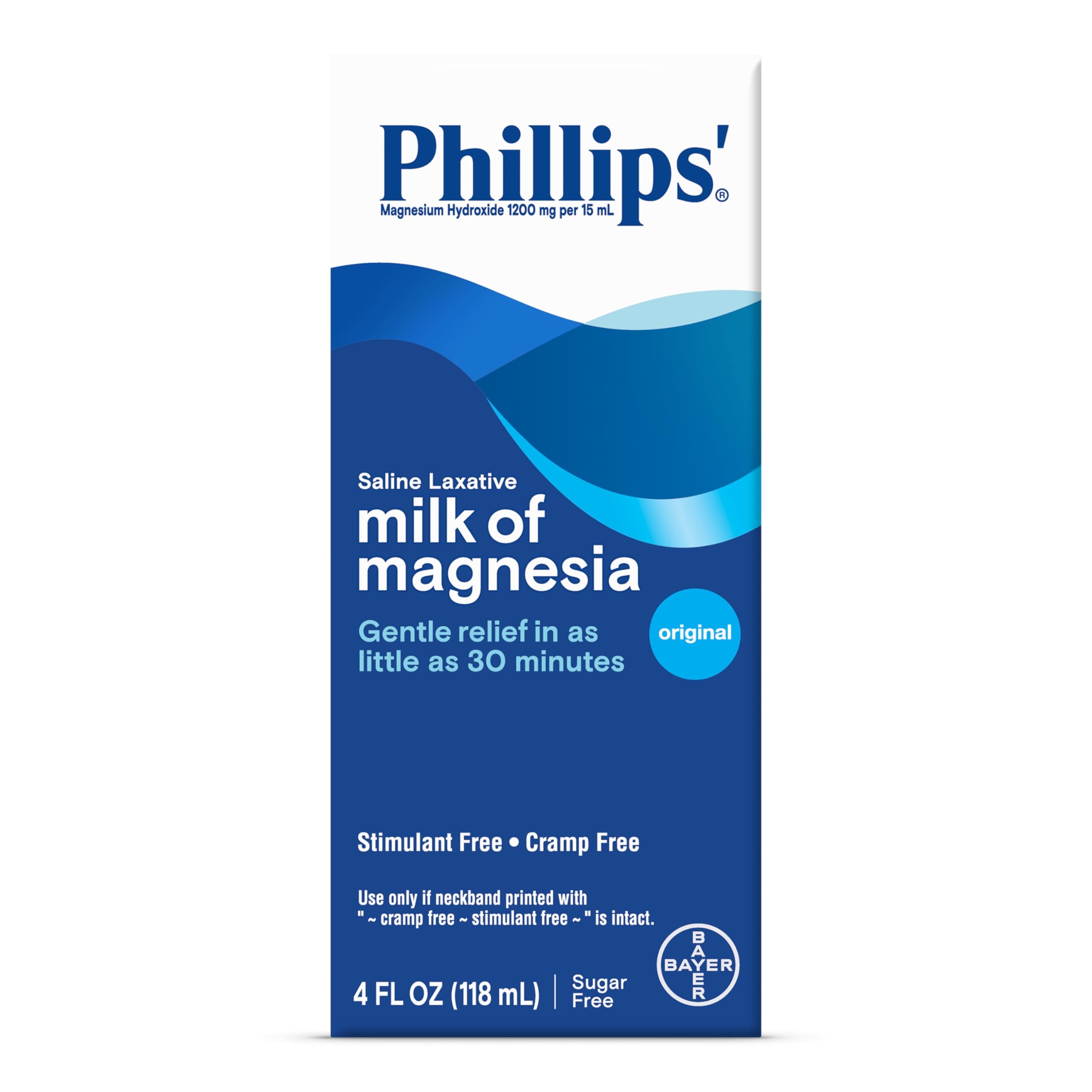 Phillips' Milk of Magnesia, Laxative, Original, 4 Ounce (Pack of 6) - Packaging May Vary