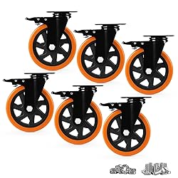 Caster Wheels, Heavy Duty 6 Inch Casters Set of