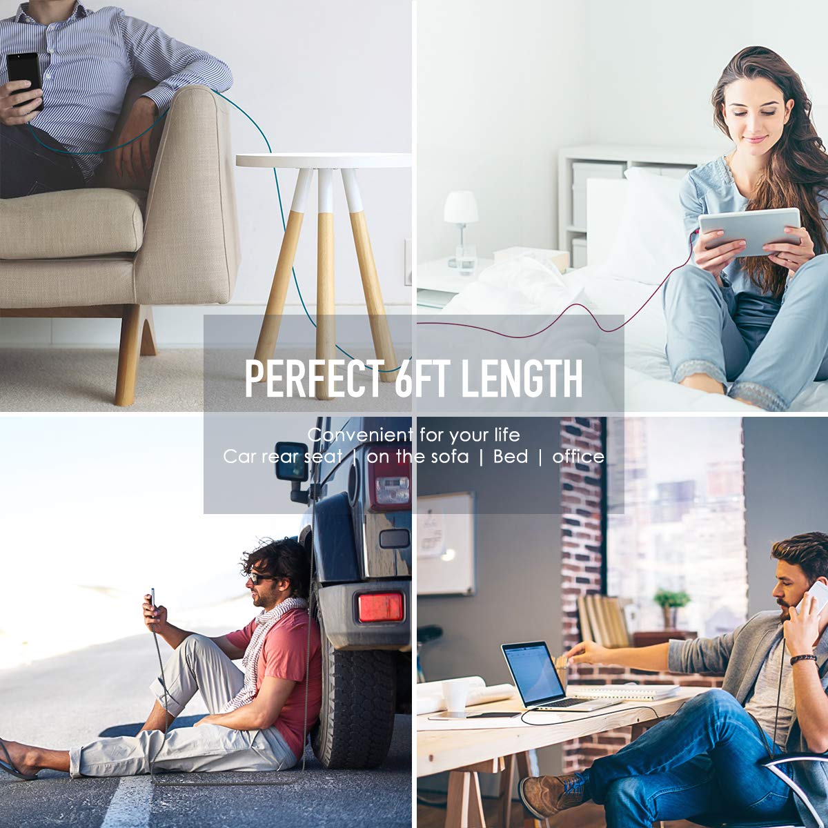 USB Type C Cable 3.0,TOOBOM 3PACK 6FT Charging Cable Compatible Samsung Galaxy S9 S8,Pixel,LG V30, ZTE Axon,Switch,and More Type C Port Devices