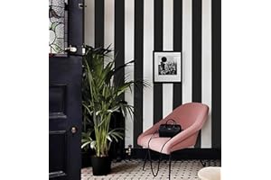 Cohoo Home Black and White Wallpaper Peel and Stick Striped Contact Paper for Cabinets Black and White Contact Paper 118inL 18inW Modern Self-Adhesive Removable Wallpaper Bedroom Bathroom Waterproof