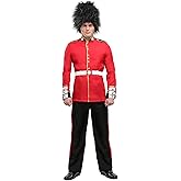 Men's Royal Guard Costume for Adults - Includes Coat, Pants, Belt, & Hat for British Soldier Halloween Cosplay