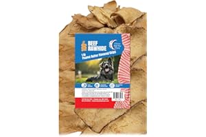 The American Made Treat Company Dog Treats, Beefhide Chews, Peanut Butter Flavor Rawhide Chips for Dogs, Puppies to Seniors, Bone Alternative 1 LB