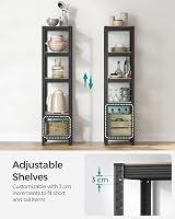 SONGMICS Shelving Unit 37x37x150 cm 400 kg Load Adjustable Shelves Greige Black view 4