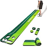 SENSECLUB Indoor Putting Green Game, Foldable Putting Mat Golf Game Set, Golf Gifts for Men - 1x8 Ft