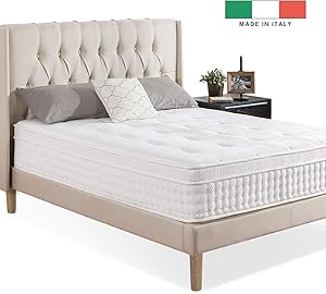 Zinus 13 Inch Euro Top Pocket Spring Hybrid Mattress/Pressure Relief/Pocket Innersprings for Motion Isolation/Bed-in-a-Box, King