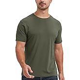 netdraw Men's Ultra-Soft Viscose Bamboo Cotton T-Shirt, Crew Neck Short Sleeve Casual Lounge Dressy Undershirt Tee