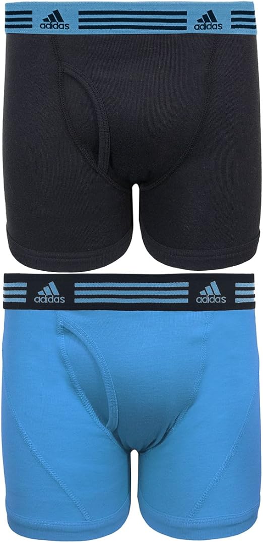adidas Boy's Athletic Comfort Boxer Brief Underwear (2Pack), Assorted