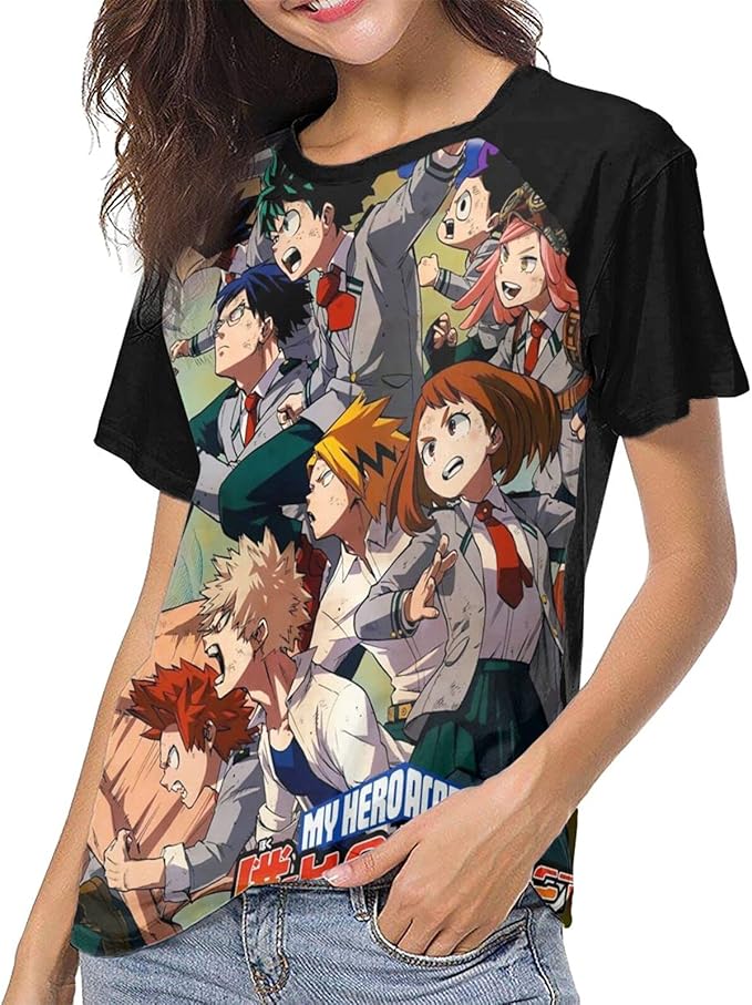 MENGANGDI My Hero Academia Women's Fashion Short Sleeve