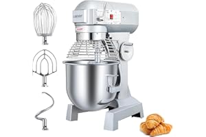 LEEVOT 20Qt Commercial Food Mixer, Commercial Dough Mixer 1100W 3-Speeds Adjustable, Heavy Duty Electric Stand Mixer with Stainless Steel Bowl for Kitchenaid and Pizzeria (Simple)