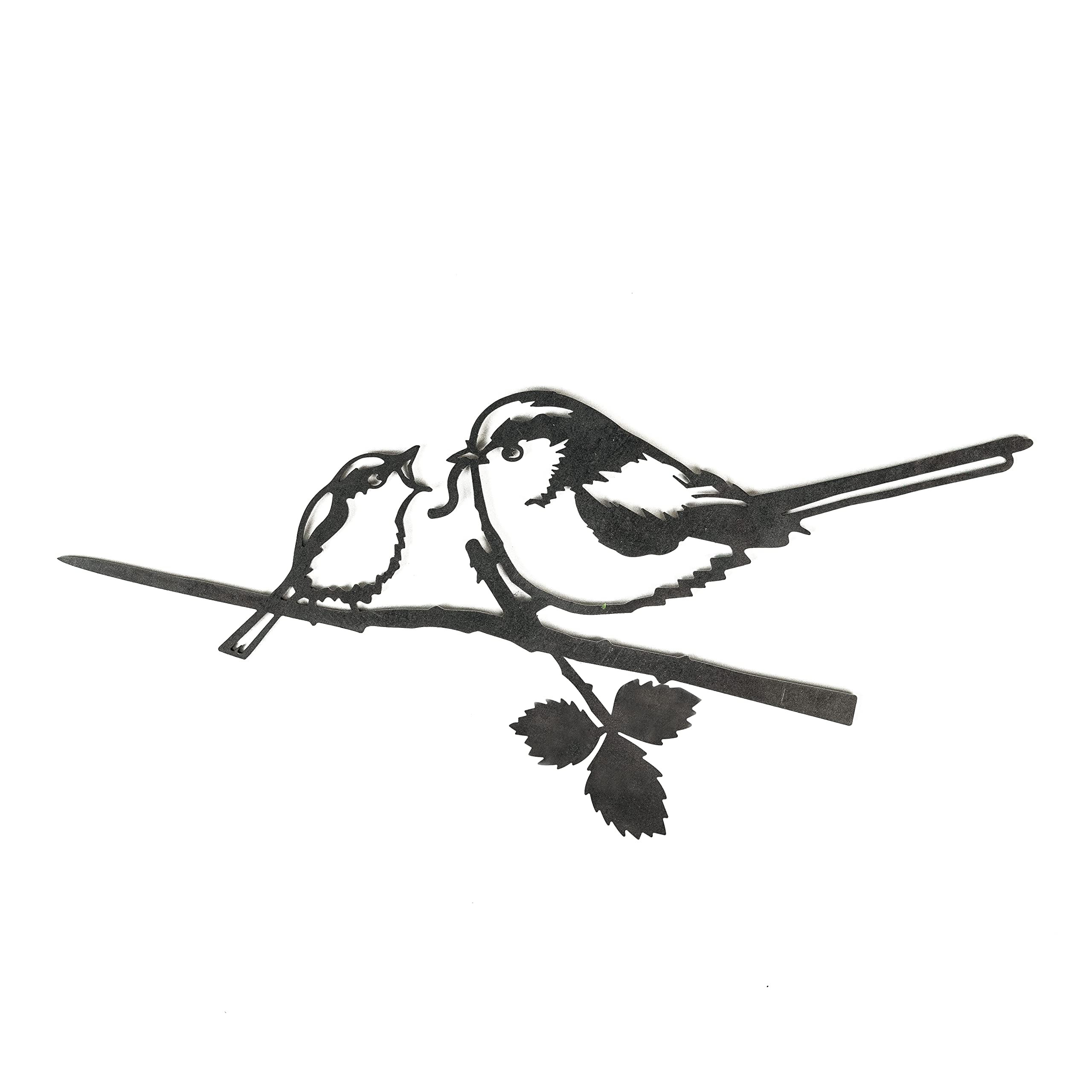 METALBIRD - Long-Tailed Tit and Chick - Outdoor Garden Ornaments in Corten Steel - Metal Art Proudly Made in Britain