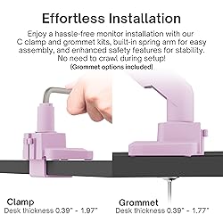 Pixio PS1S Wave Pink Single Monitor Arm Stand Desk