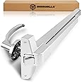 IRONWALLS Panic Bars for Exit Doors 32 Inch, Silver Commercial Push Bar Panic Exit Device Stainless Steel with Exterior Door Lever Handle, Emergency Exit Panic Door Hardware for 32”-47” Doors