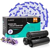 Lavender 30 Portable Toilet Bags with 30 Poo Gel Set, 8 Gallon | Camping Toilet Bags with Absorbent Gels Waste Bags, Portable Trash Bag for Camping Potty Rvs Travel