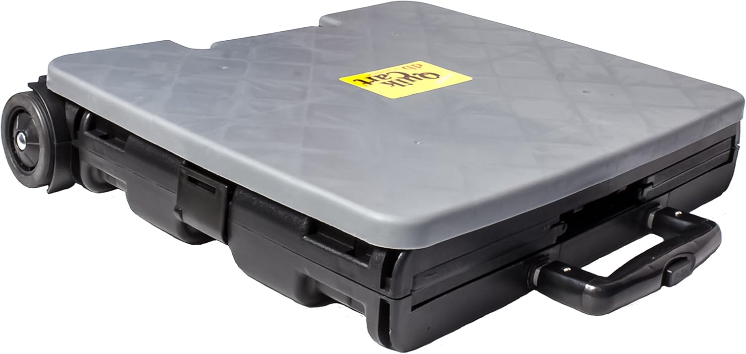 dbest products Quik Cart two wheeled collapsible handcart with grey lid rolling utility with seat heavy duty lightweight: Home & Kitchen