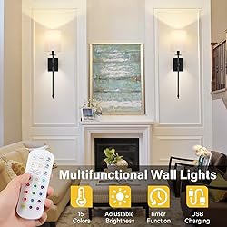 27 inch Battery Operated Wall Sconces Set of 2 with
