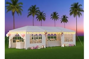 ELOMBR 2025 Upgraded 10x30 Party Tent, Heavy Duty Outdoor Tents for Parties, Wedding, Event, Large Canopy Tent with Walls, White Big Party Tents for Backyard, Garden, Waterproof, 8 Sidewalls