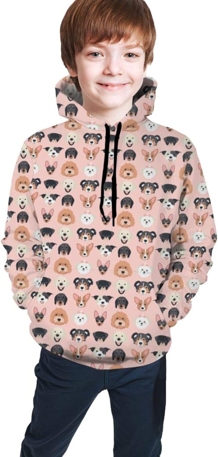 Puppy Dogs Boy's Fashion Hoodies Sweatshirt Tops with Front Pocket