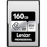 Lexar 160GB Professional CFexpress Type A SILVER Series Memory Card, Compatible with Sony Cameras w/ Type A Card Slot, Up to 800/700 MB/s Read/Write, 8K Video, VPG 200 (LCAEXSL160G-RNENG)