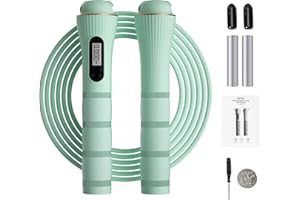 OVICX Jump Rope Digital Weighted Handle Skipping Rope with Counting for Women Fitness Workout Exercise Outdoor Trai...