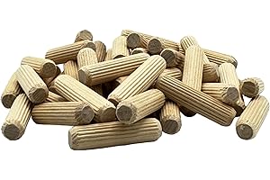 Rhino Wood Industries - 3/8" x 1 1/2" - 100 Pack Wooden Dowel Pins - Kiln Dried, Fluted, and Beveled (3/8" x 1 1/2", 100pk)