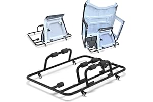 LONGSUN Jeep Hardtop Storage Rack – Moveable Jeep Top Storage Lift with Sliding Brake Casters, Black Powder Coated Hard Top Roof Rack – Fits Wrangler CJ-7 (1976-1986), YJ, TJ, JK, JL (1987-2025)