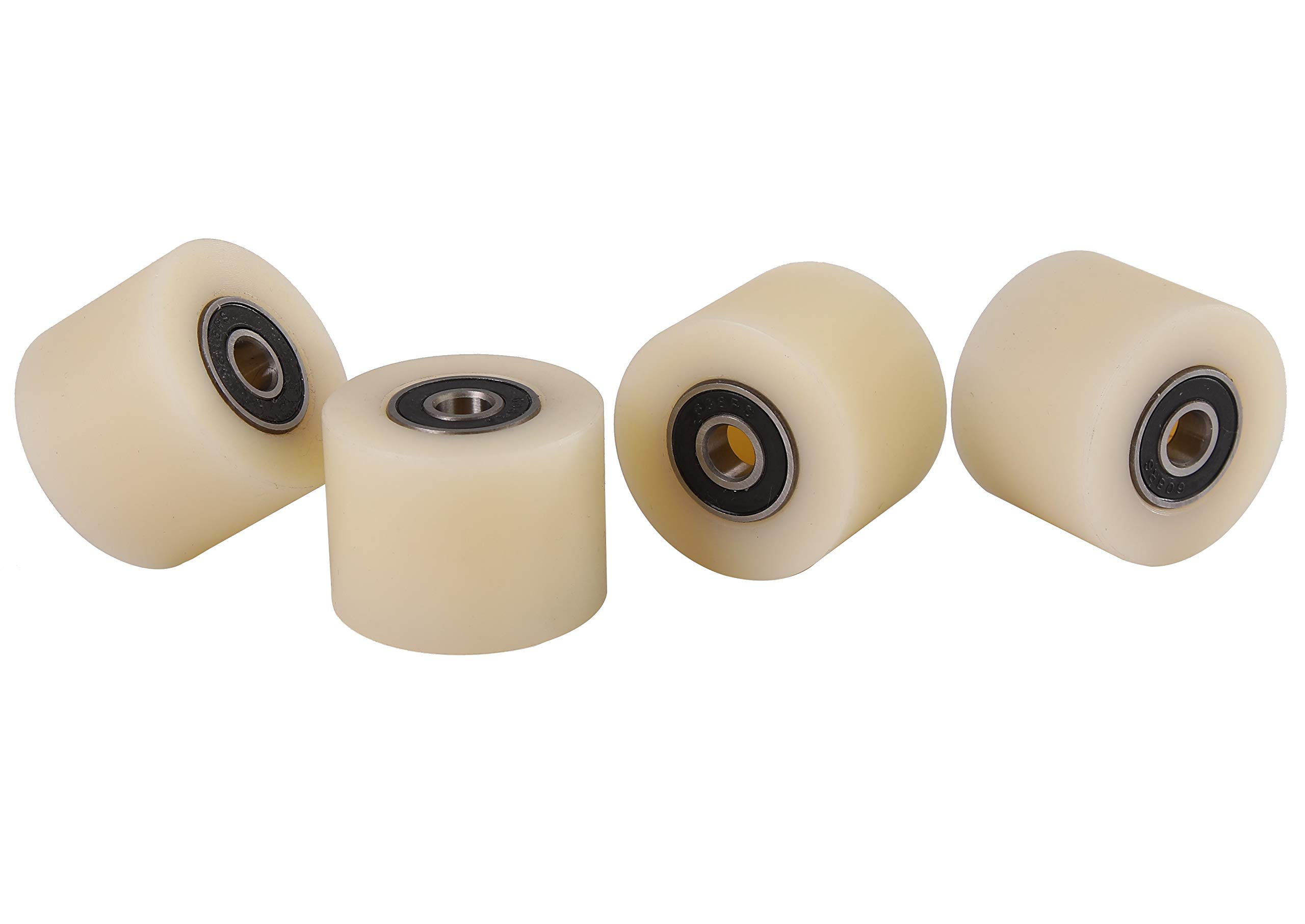 4 Pieces Nylon Polyamide Rollers 40 mm diameter 30 mm wide 8 mm bearing - UK Based Inventory - (40-30-8)