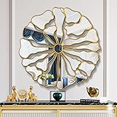 Jesantab Gold Wall Mirrors Decorative, 32” Large Round Mirrors for Wall Decor, Flower Shaped Decorative Wall Mirror for Living Room, Bedroom, Dining Room