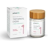 Primal Life Organics Premium Dirty Mouth Toothpaste Chews &ndash; Nano-Hydroxyapatite Whitening Toothpaste Tablets for Adults - Gluten Free, Vegan, Paleo - 60 Tablets in Jar - Polished Peppermint
